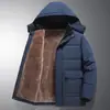 M-8XL Tallas Grandes Chaqueta de Algodón de Invierno para Hombre con Forro de Felpa Engrosada Cálida con Capucha Ropa de Invierno Acolchada de Algodón Desmontable