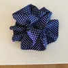 Scrunchie de Tela de Lunares con Lazo Retro Estilo Coreano Bufanda Versátil de Gama Alta para Otoño Goma para el Cabello Accesorio para el Cabello