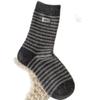 Calcetines de Lana Estilo Coreano con Etiqueta de Huevo para Mujer, Calcetines de Media Pantorrilla, Calcetines Grues Grises de Invierno Holgados, Calcetines Largos Rayados sin Costuras