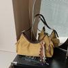 Bolsa de Pão de Veludo Nicho Estilo Coreano para Mulheres Outono 2026 Nova Bolsa Grande de Ombro/Axila Casual para Roupas de Trabalho Bolsa Tote