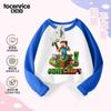 Mi Mundo Camiseta de Manga Larga para Niños Niños Primavera y Otoño Algodón Puro Top Básico Niños Medianos y Grandes Ropa Casual para Niños