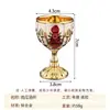 Copas pequeñas de tallo con diseño de rosas, copas de vino pequeñas, vasos individuales, copas de licor de alta gama estilo europeo, copas de vino pequeñas de metal creativas y retro para uso doméstico