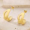 Aretes de viento frío europeo y estadounidense chapados en oro de 18k con el símbolo de infinito número 8, diseño de alto sentido para mujer, aretes de acero de titanio al por mayor