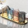 Vaso para Enjuague Bucal, Vaso para Cepillo de Dientes, Vaso Dental Infantil, Portacepillos de Dientes Transparente Nórdico para Parejas, Vaso de Agua para el Hogar, No Requiere Perforación