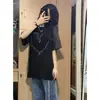 Camiseta de Manga Corta Retro Amor Estilo Americano para Mujer Verano Holgada Ins Marca de Moda Sentido del Diseño Nicho Oversize Top de Media Manga