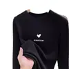 Camisa base de terciopelo transfronteriza para mujer Otoño e Invierno Cálida Interior Color Sólido Manga Larga Superior Holgado Todo Fósforo Camiseta con Forro de Felpa Lija