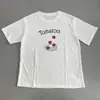 Camiseta de verão nova, casual, de manga curta, com estampa de tomate estilo coreano, para mulheres, gola redonda, corte solto, top que rejuvenesce