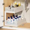 Cesta extraíble dentro del gabinete, estante de almacenamiento debajo del lavabo del baño, estante de almacenamiento extraíble debajo del lavamanos del baño