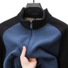 Otoño 2024 Nuevo Sudadera de Forro Polar para Hombre Cálido Abrigo de Forro Polar de Cuello Vertical Engrosado Casual Chaqueta con Cremallera para Hombre
