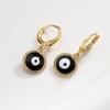 Aogu Pendientes de Moda Europea y Americana Simples con Goteo de Aceite Ojo del Diablo para Mujer Chapados en Cobre Oro Real Pendientes de Nicho Suministro Transfronterizo
