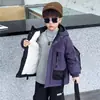 Chaqueta con forro polar para niños, parka infantil, nuevo estilo otoño e invierno 2026, cortavientos e impermeable, abrigo de algodón engrosado para niños en invierno