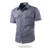 Camisa de Manga Larga para Hombre de Trabajo de Otoño Primavera de Venta Caliente Ropa de Trabajo de Algodón Casual Holgada Camisa Versátil para Exteriores Camisa Lavada para Hombre
