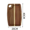 Plato de madera de acacia estilo japonés transfronterizo plato para pan y frutas Bandeja de madera de acacia para pizza madera maciza hoja pequeña Tabla de cortar de acacia