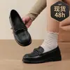 Zapatos de Trabajo de Cuero para Mujer Primavera y Otoño 2025 Nuevos Mocasines Zapatos de Cuero Pequeños Suela Suave Zapatos Casuales Versátiles