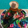 Toalla de Playa de Microfibra Grande Transfronteriza, Esterilla de Playa Redonda Estampada con Borlas, Toalla de Baño de Secado Rápido, Toalla Personalizada