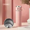 Termo de Acero Inoxidable al Vacío Taza Tres Tapas Portátil Bolso Caja de Regalo traje Fábrica de Tazas de Regalo Explosiones Productos de Venta Directa