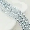Serie Azul Perlas de Vidrio Imitación de Concha Cuentas Hechas a Mano con Agujero Recto Cuentas Redondas Accesorios para Collares DIY Joyería
