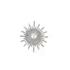Broche de Perlas para Mujer, Pin para Solapa de Traje, Pin de Girasol, Hebilla para Bufanda de Diamantes Completos, Imperdible de Seguridad Anti-Exposición, Pin para Fijar Ropa