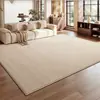 Alfombra para la sala de estar, lavable y fácil de limpiar, color crema estilo wabi-sabi, impermeable, adecuada para dormitorio, sofá y mesa de centro, alfombra grande