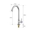Grifo de cocina de cobre, grifo de agua fría y caliente universal giratorio de acero inoxidable 304 para el hogar, a prueba de salpicaduras