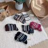 Calcetines de lana gruesa a rayas de estilo coreano, combinación de colores, imitación de pelo de visón, terciopelo, dulces para otoño e invierno, calcetines altos cálidos para mujer