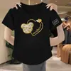 Camiseta blanca de manga corta de seda sintética para mujer, marca de moda de verano, diseño único, hombro normal, top para mujer de talla grande, tendencia de Instagram