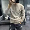 Suéter jacquard de cuello redondo popular para otoño e invierno 2023, camiseta base casual versátil para hombre