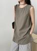 [Artículo de Beneficio, Sin Devoluciones ni Cambios] Chaleco Casual y Elegante sin Mangas para Mujer con Lazo, Camisa 2517 con Abertura Lateral para un Look Adelgazante