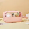 Nueva Bolsa de Tocador de Maquillaje Visual de Gran Capacidad Impermeable Bolsa de Baño para Natación Bolso de Mano de PVC Bolso de Mano de PU para Cosméticos