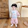 Roupa Infantil, Conjunto de Roupa Outonal para Meninas, Manga Longa Desenho Animado Fofo Roupa de Passeio Primavera e Outono para Bebê Menina Conjunto de Duas Peças Fabricante Atacado