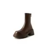 Perna de Pássaro~Botas Slim Elásticas 2024 Novas Botas Curtas de Solado Grosso que Aumentam a Altura para Pessoas Baixinhas, Botas de Cano Curto Emagrecedoras