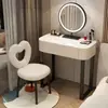 Tocador Apartamento Pequeño Madera Maciza Dormitorio Moderno Simple Lujo Ligero Estilo Crema Tocador de Pizarra de Gama Alta Gabinete Mesa