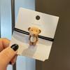 Otoño e Invierno Nuevo Lindo Coreano Color Té con Leche Oso de Dibujos Animados Anillo para el Cabello Combinable Cuerda para el Cabello Negra Lazo Cuerda Banda de Goma