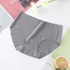 [Embalagem Independente] Safe Shangpin Sem Costura Peça Única Seda Gelo Cintura Média Cor Sólida Calcinha Feminina Roupa Íntima Feminina Atacado