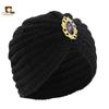 Accesorios de Diamante Ovalado Otoño e Invierno Gorro de Lana con Cinta Estilo Étnico Gorro Cálido de Lana JDM-138F
