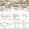 Piezas de Madera para Bautizo Transfronterizo, Letras Inglesas Huecas para Bebé, Accesorios para Fotografía de Fiesta de Cumpleaños de Bebé con Hojas, Luna Llena