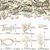 Decoraciones de madera transfronterizas para bautizo, que incluyen piezas de madera de colores arcoíris, decoraciones con forma de paloma y decoraciones con forma de hoja, para baby showers, celebraciones de luna llena y sesiones de fotos