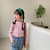 Camiseta Básica Estilo Coreano para Niñas Primavera 2026 Camiseta Ribeteada con Volantes de Moda Infantil Top Versátil para Niñas Moda