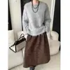 Sinan Otoño Nuevo Estilo Lana Estilo Perezoso Cuello Redondo Holgado Cálido Suéter Tejido Sn9199
