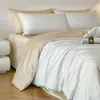 Juego de ropa de cama de lujo de seda helada de cuatro piezas para dormitorio principal de verano, que incluye sábana plana, sábana ajustable, funda de edredón y juego de ropa de cama de tres piezas