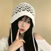Gorro de Punto Minimalista Coreano con Diseño Hueco, Estilo Delgado de Verano, Gorro Vintage Artístico para la Cabeza