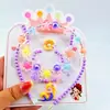 Joyería de collar de perlas de colores para niños, conjunto de pulsera de cuentas para niñas, diadema de dibujos animados, pendientes, accesorios para niñas princesas