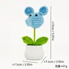 Cabeza de Animal Tejida a Crochet Hecha a Mano Planta en Maceta Cabeza de Oso Cabeza de Cerdo Cabeza de Mickey y Minnie Dibujos Animados Creativos Adornos de Escritorio