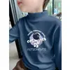 Ropa interior térmica para niños, camiseta de manga larga para niños 2026, nueva, cálida, forro polar de doble cara, cuello semi-alto, top versátil
