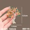 Broche de Árbol de Dinero de Lujo Ligero de Moda Nueva con Diseño Único, Pin de Rama de Hoja Colorida, Broche Versátil y Exquisito para el Uso Diario
