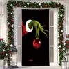 Cubierta de Puerta de Tela Elástica Cubierta de Puerta de Navidad Alegre Transfronteriza Tapiz Fondo de Tela de Regalo de Papá Noel para Fiesta Festiva