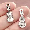 Pingente Liga de Metal Instrumento Musical Prata Antiga Nota Musical Guitarra Violino Microfone Pulseira Colar DIY Acessórios de Joias