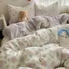 Conjunto de Roupa de Cama Minimalista de Algodão Puro Classe A com Quatro Peças, Adequado para Dormir Diretamente na Cama, Capa de Edredom de Algodão para Casa e Dormitório, Conjunto de Cama de Três Peças~