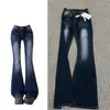 175 alta garota extra longo jeans americano retrô micro flare feminino garota popular cintura baixa emagrecedor versátil calça flare stretch