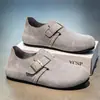 Moda para Casa Estilo Casual Sapatos Birkenstock Masculino Outono Novo Clássico Cor Sólida Versátil Superfície Macia Solado Macio Bico Fechado Sapatos Birkenstock